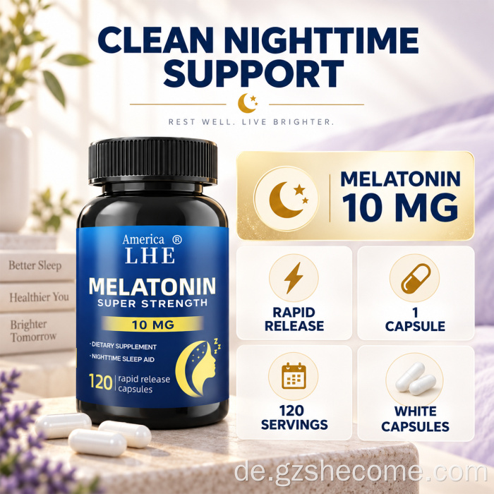 Shecome Melatonin-Kapseln unterstützen die Schlafentspannung